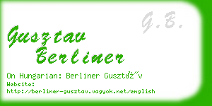 gusztav berliner business card